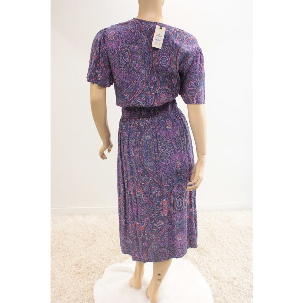 NWT Terra & Sky Plus Size 3X Midi Dress Boho Paisley Blue Comet Festival Indie - Picture 5 of 12